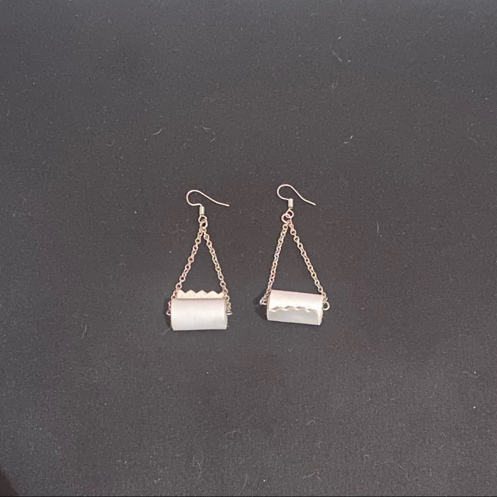 Toilet paper dangle earrings hypoallergenic
